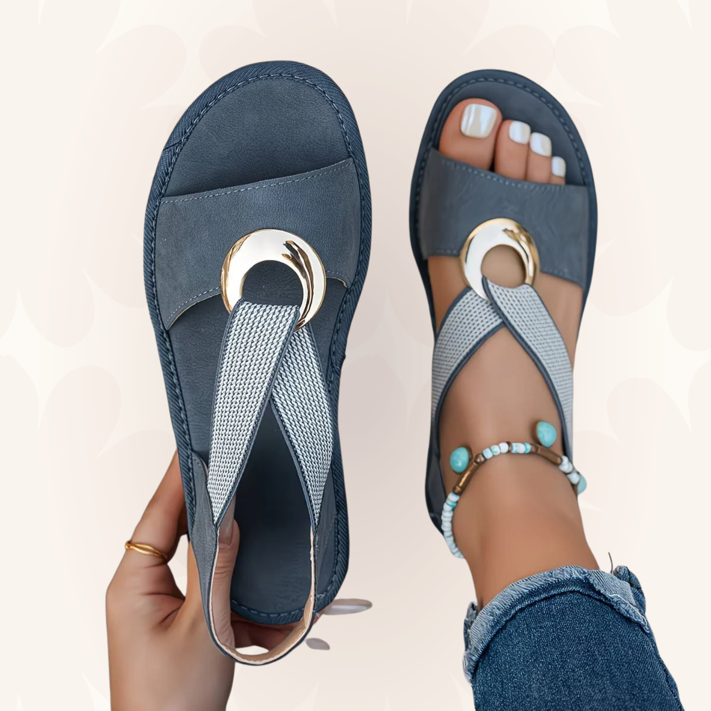 Mackenna | Flat Sandals With Metal Buckle