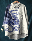 Elissa | Women's Deep Sea Octopus Tentacles Art Print Casual  Shirt
