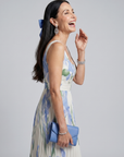 Ophelia | Sleeveless Square Neck Floral Print Midi Dress