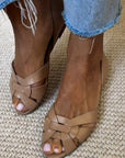 Flat open-toe espadrilles