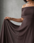 June | Off Shoulder Draped Midi Dress