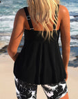 Edith | Cross-Body Tankini with Floral Shorts