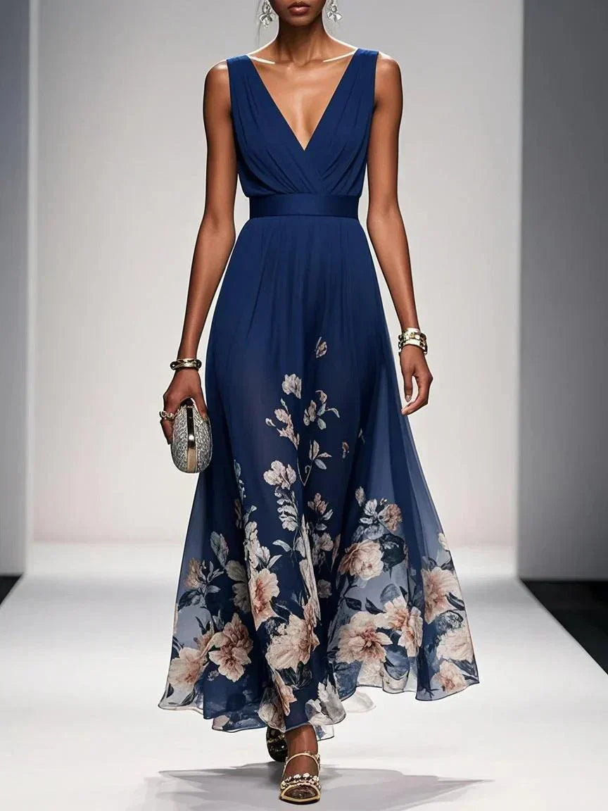 Taylor | Women Floral Chiffon Summer Maxi Dress