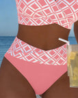 Two-Piece Bikini with Bra Cut and Diamond Pattern