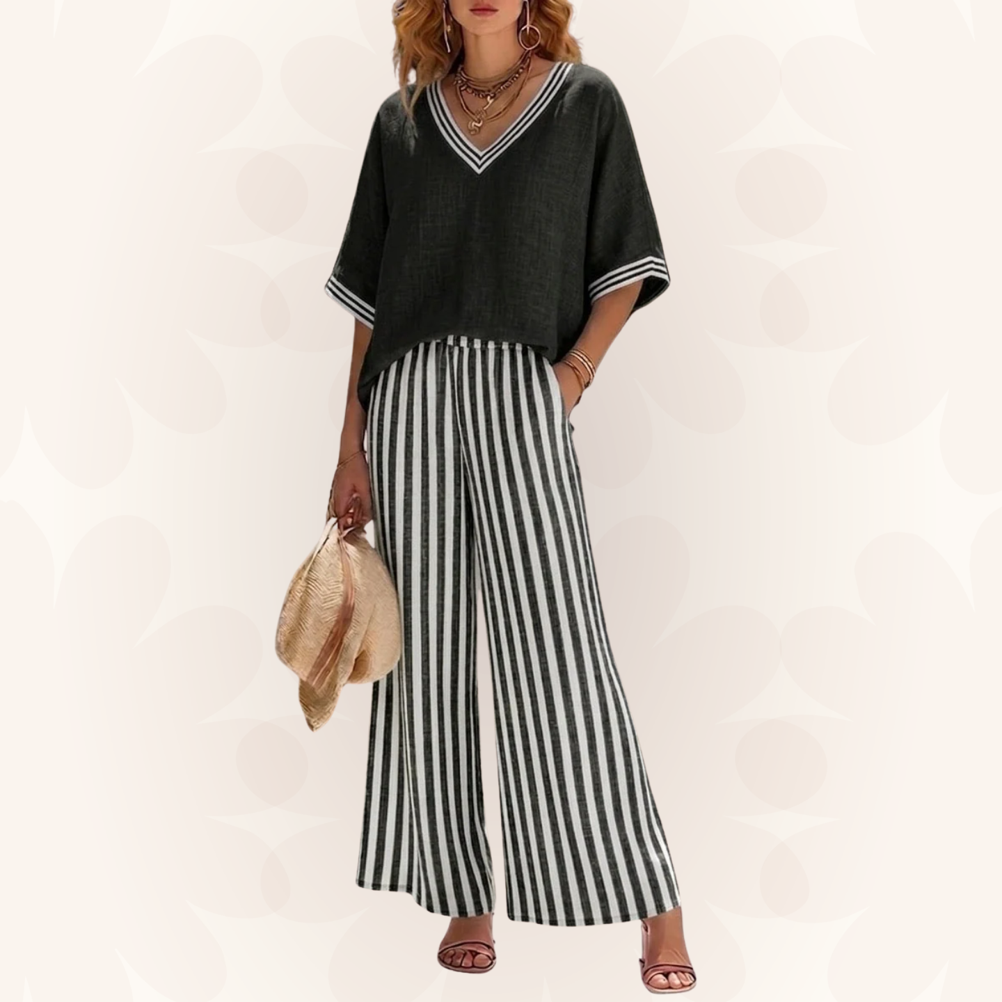 Claudia | Striped Linen Duo Set