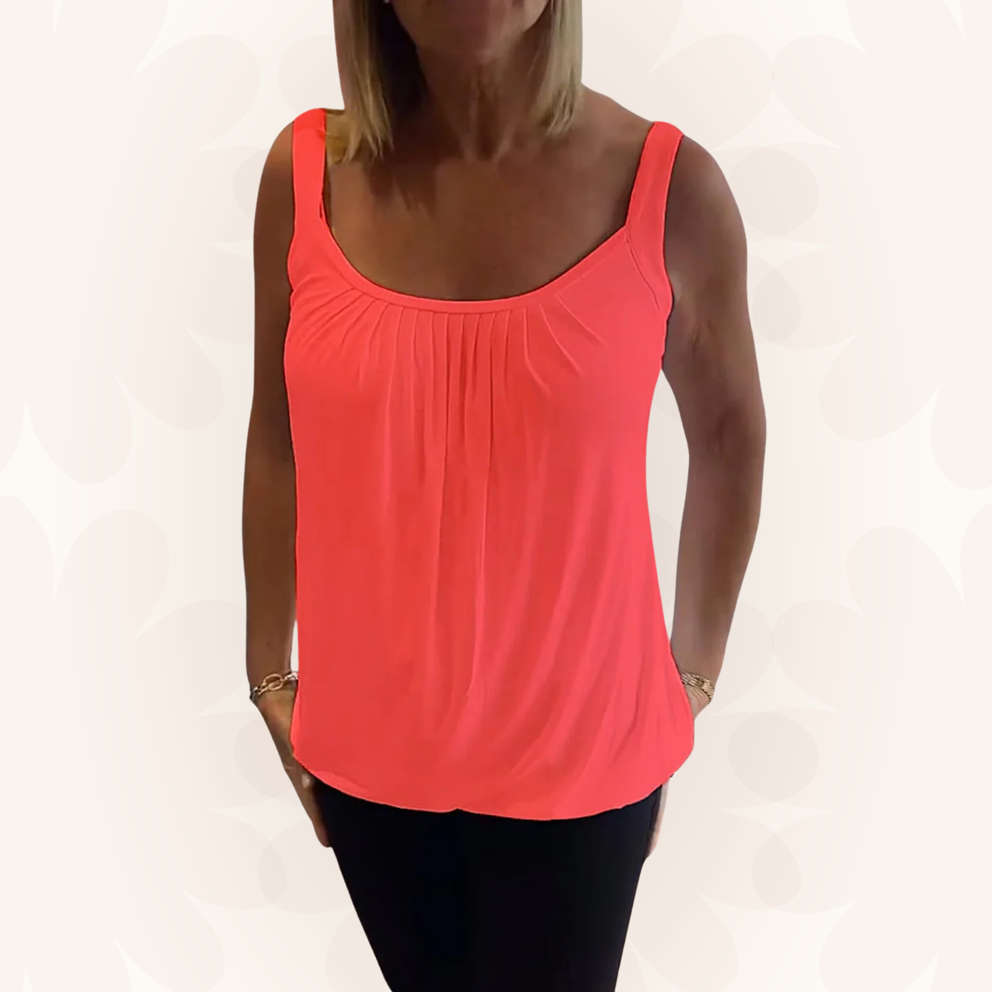 Marie | Pleated Real Relaxed Sleeveless Top