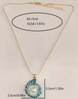 Seashell Pearl Pendant Necklace
