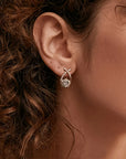 Earrings with Golden Cross and Zirconia