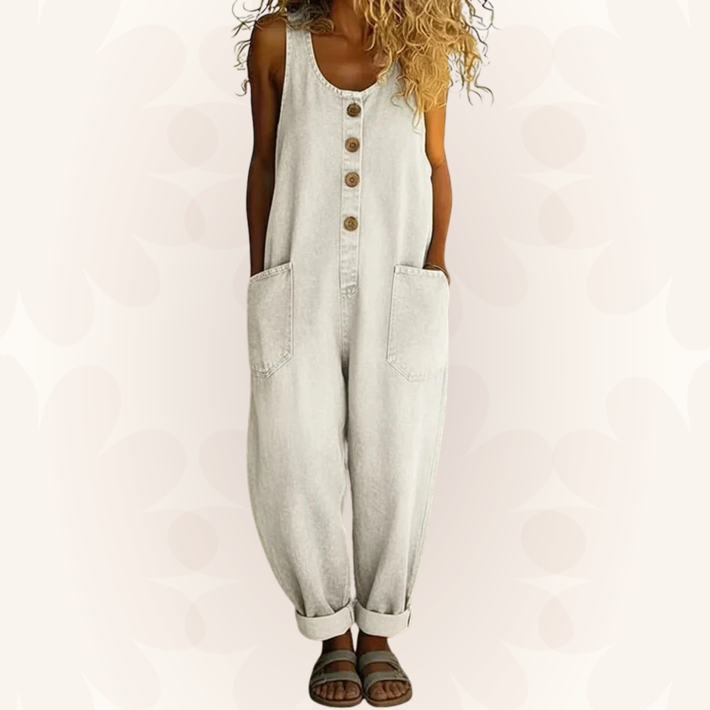 Connie | Vintage Soft Cotton Denim-Look Overall