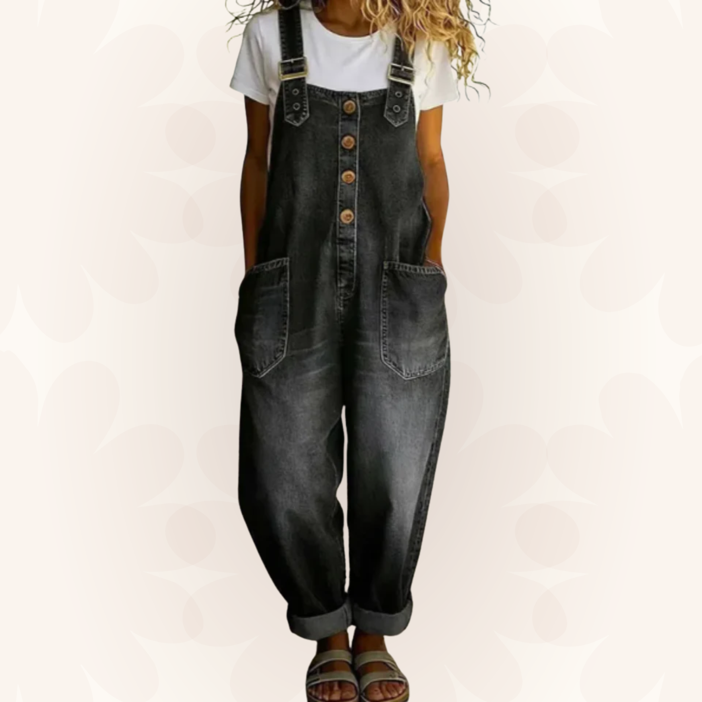Connie | Vintage Soft Cotton Denim-Look Overall