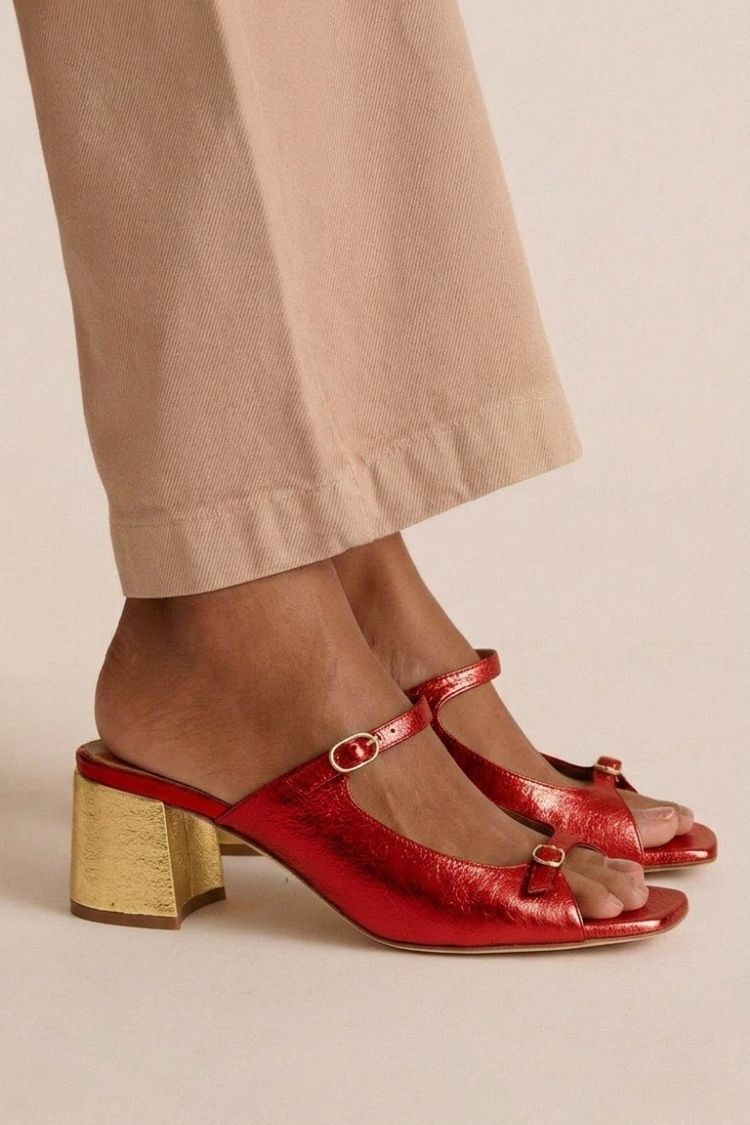 Thick Heels with Back Strap and Block Toe