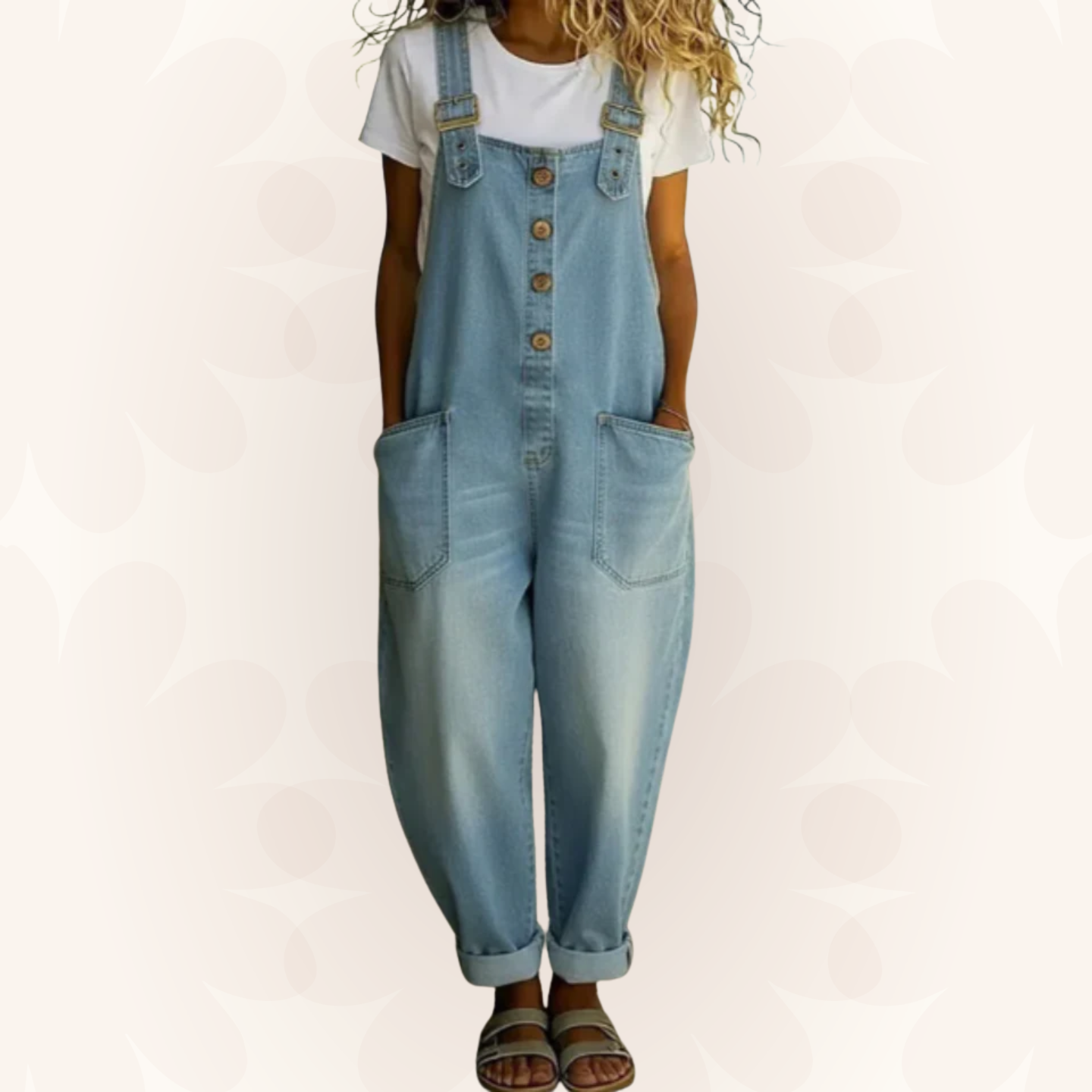 Connie | Vintage Soft Cotton Denim-Look Overall