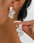Pearl Flower Petal Earrings