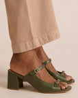 Thick Heels with Back Strap and Block Toe