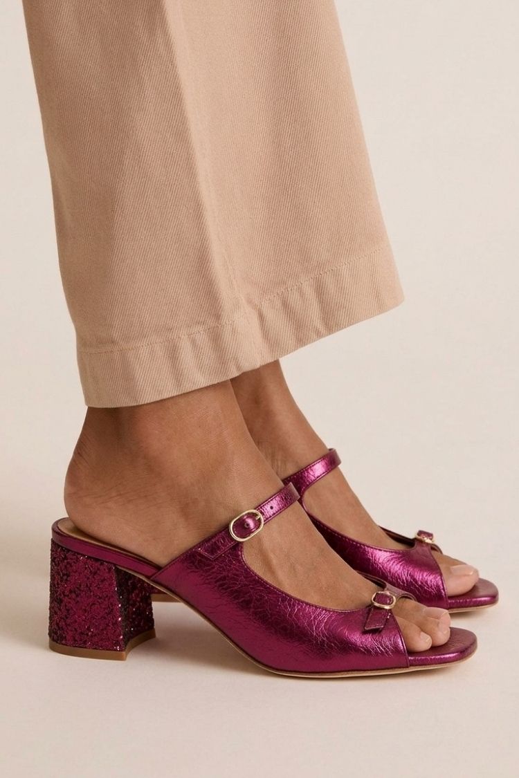 Thick Heels with Back Strap and Block Toe