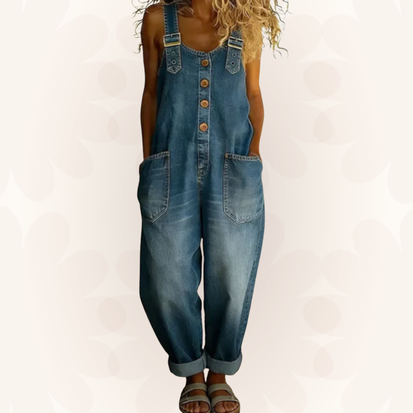 Connie | Vintage Soft Cotton Denim-Look Overall