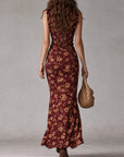 Maya™ | Boho Retro Ruffled Sleeves High Slit Maxi Dress