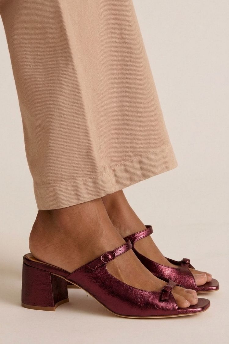 Thick Heels with Back Strap and Block Toe