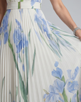 Ophelia | Sleeveless Square Neck Floral Print Midi Dress