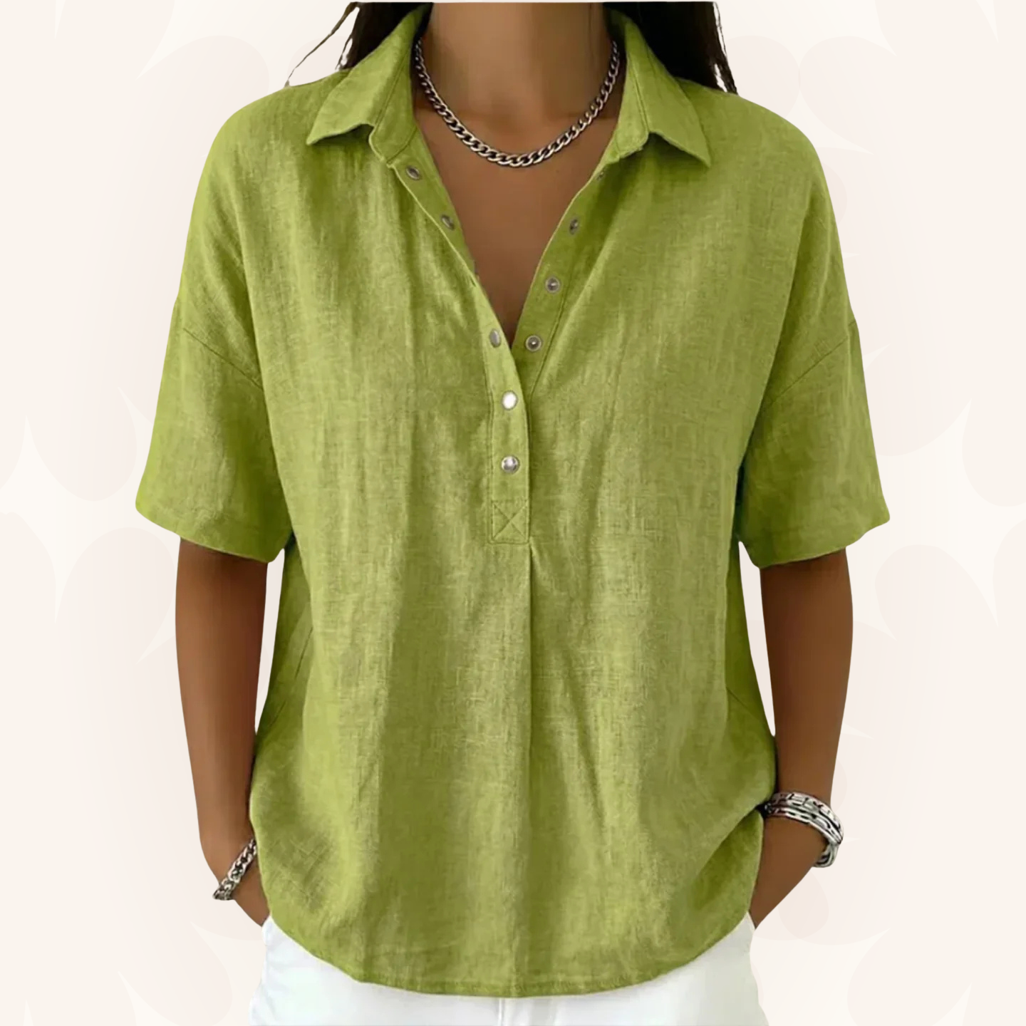Sonya - Blouse with Collar and Button Detail