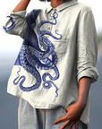 Elissa | Women's Deep Sea Octopus Tentacles Art Print Casual  Shirt