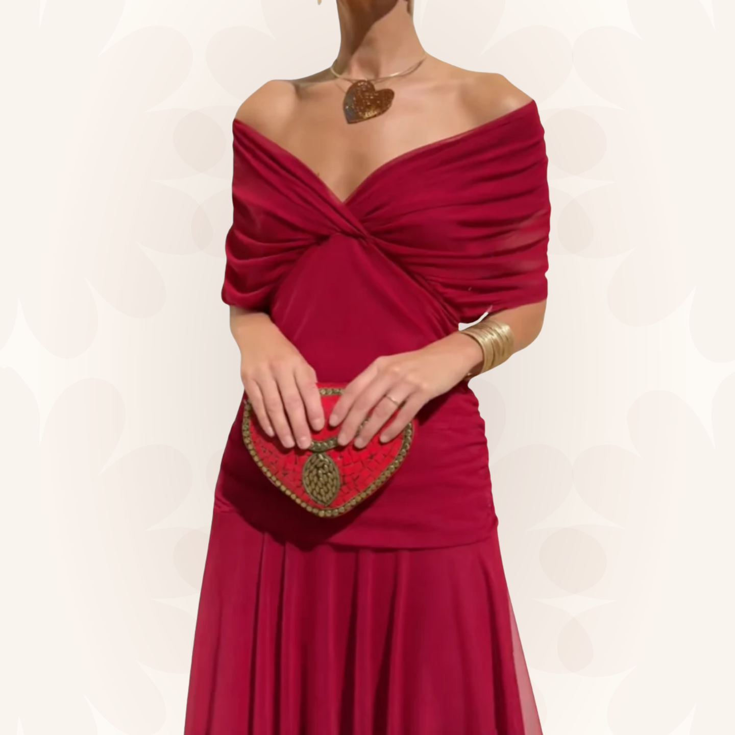 Karen | Long Floral Dress with V-Neck
