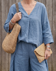 Onyx | Loose Tunic Top Wide Leg Pant Set