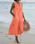 Samantha | Women Lena Summer V Neck Midi Dress