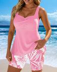 Two-Piece Tankini Body Covering Printed Boxer