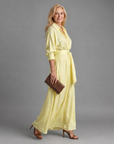 Zelith | Belted Collared Flowing Long Sleeve Midi Dress