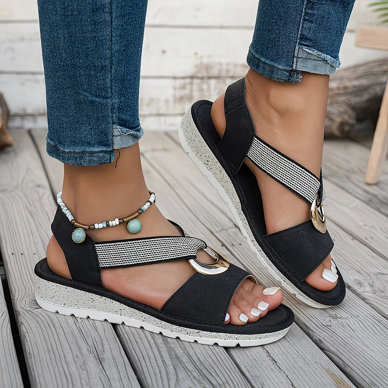 Mackenna | Flat Sandals With Metal Buckle