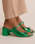 Thick Heels with Back Strap and Block Toe