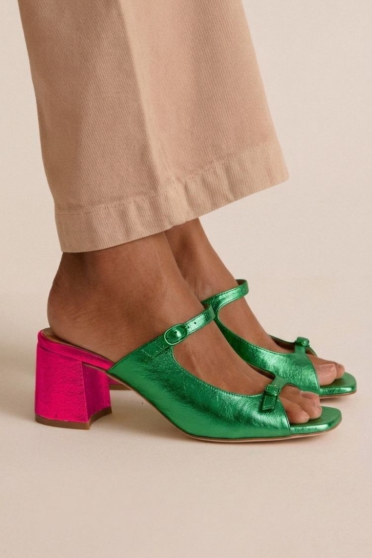 Thick Heels with Back Strap and Block Toe
