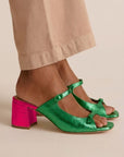 Thick Heels with Back Strap and Block Toe