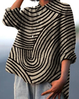 Cecelia | Women's Circular Line Pattern Print Casual  Shirt