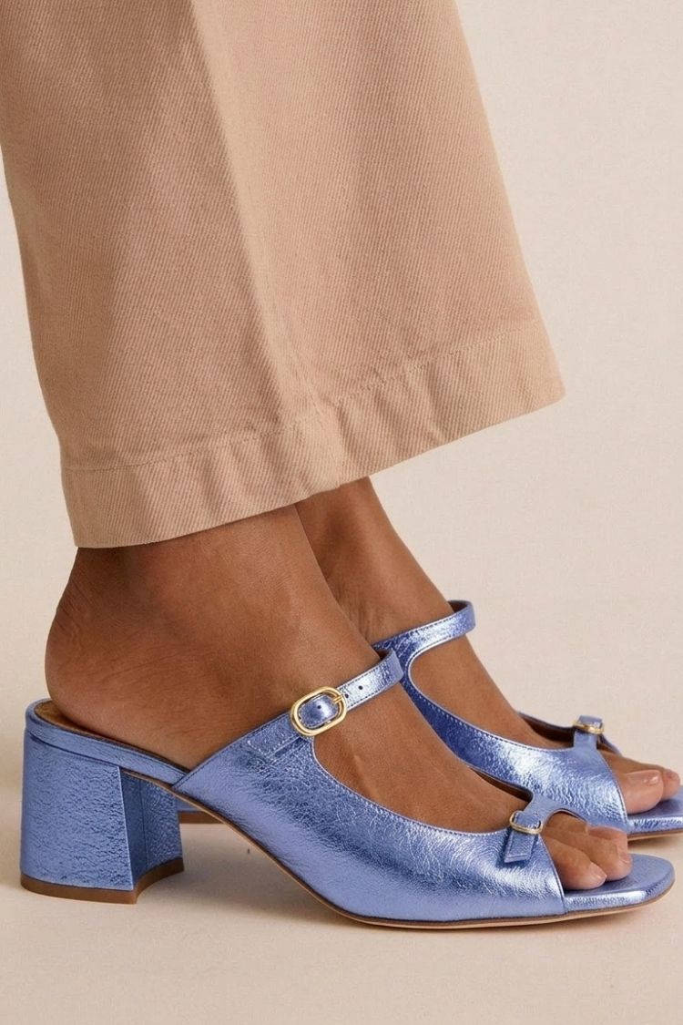 Thick Heels with Back Strap and Block Toe