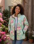 Carys | Retro Floral Patterned Quilted Jacket