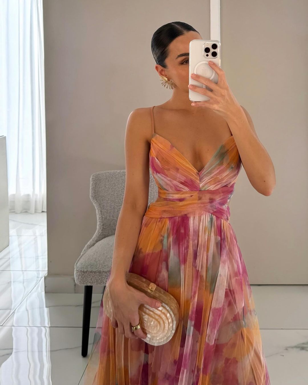 Sarah | Long dress with charming floral print