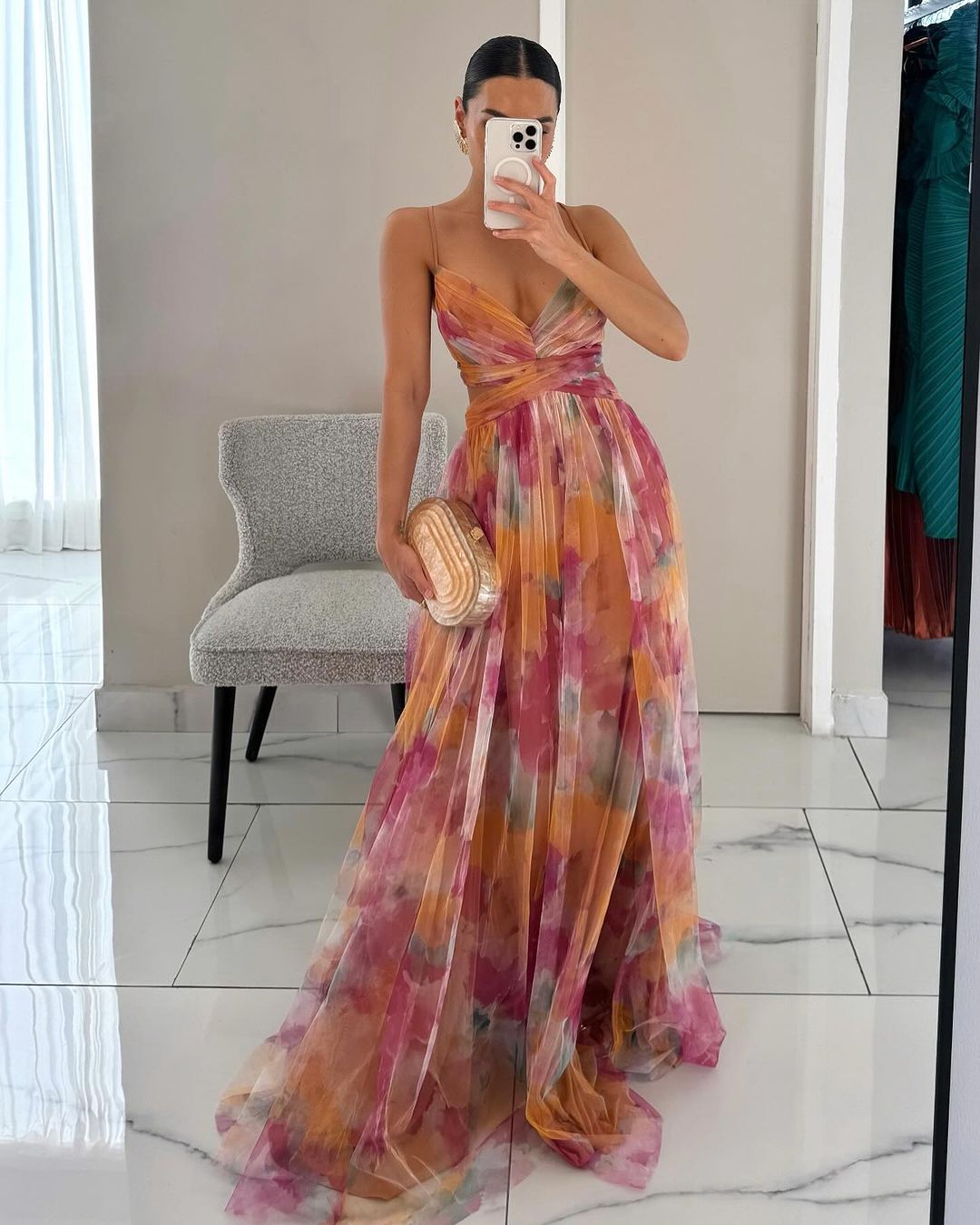 Sarah | Long dress with charming floral print