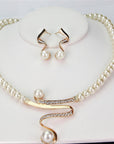 Elegant Wave Pearl Jewelry Set