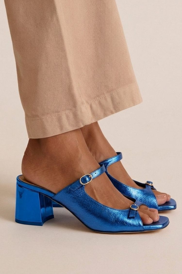 Thick Heels with Back Strap and Block Toe