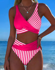 Bikini Crossed Stripes Printed
