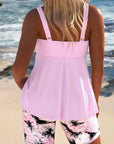 Edith | Cross-Body Tankini with Floral Shorts