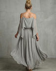 Marisol | Layered Drape Cold Shoulder Top Wide Leg Set
