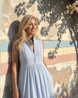 Virelia | Sleeveless Collared Flowing Maxi Dress