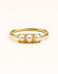 Triple Pearl Gold Ring