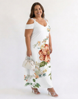 Camila | Floral Off-Shoulder A-Line Midi Dress