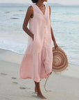 Samantha | Women Lena Summer V Neck Midi Dress