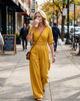 Wanda | Cross Front Wide Leg Jumpsuit