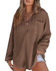 KATHRYN™ – Casual Lightweight Button V Neck Tunic Blouse